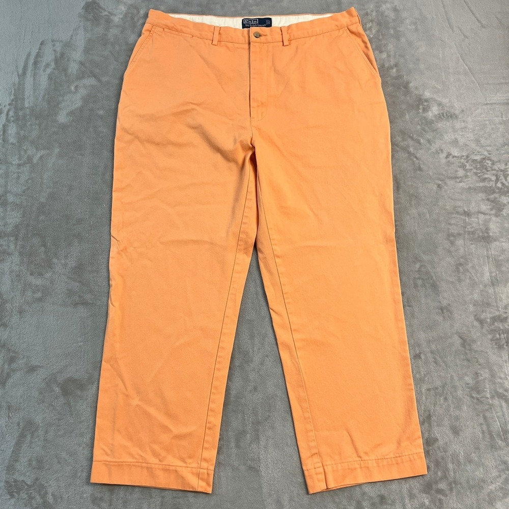Polo Ralph Lauren Classic Chino Pants Mens 38x30* Orange Cotton Twill Trousers